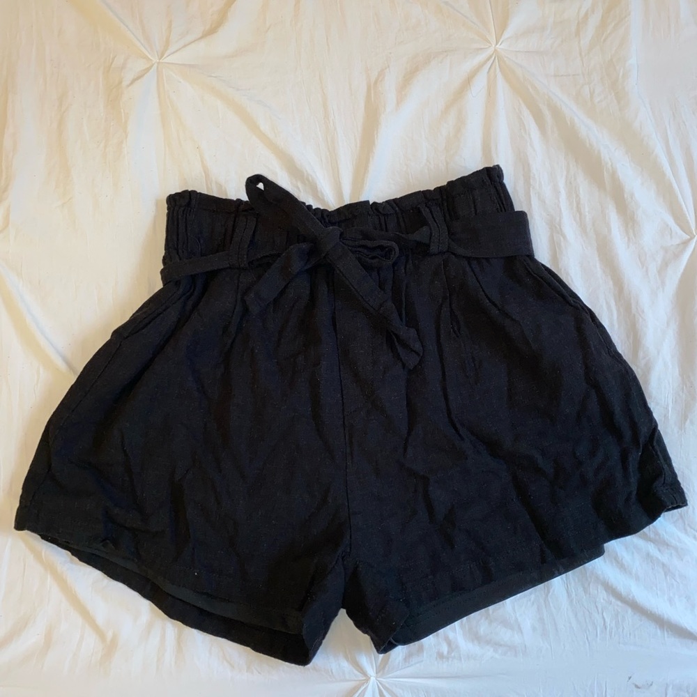 black paper bag shorts